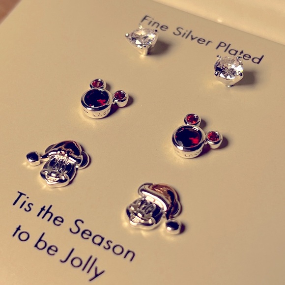 Disney °O° Mickey Mouse LA rocks ‘tis the season to be jolly earrings trio set